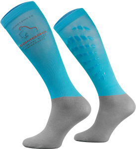 COMODO podkolanówki Jeździeckie Techniczne z SILIKONEM błękitne