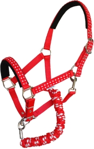 Mustang kantar z uwiązem Verona czerwony 