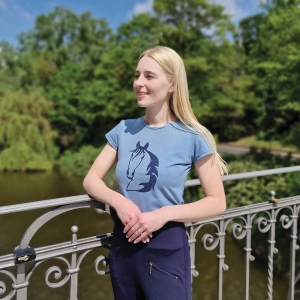 Koszulka Horsenjoy Destiny Horse damska błękitna