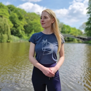 Koszulka Horsenjoy Destiny Horse dziecięca granatowa