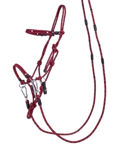QHP Halter ogłowie sznurkowe multifunctional Burgundy