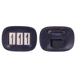 QHP Skórzany numerek startowy Modeste square Navy