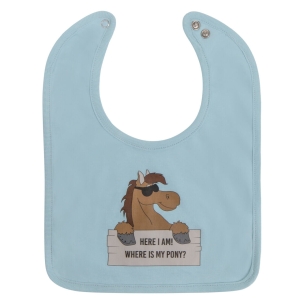 QHP Śliniaczek dla dziecka Where is my pony Baby Blue