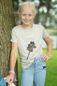 HKM Koszulka młodzieżowa Hobby Horsing Rainbow beige