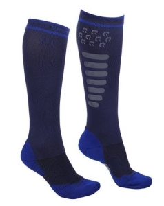 QHP podkolanówki z silikonem super grip cobalt blue