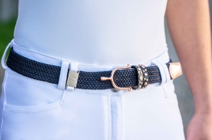 Pasek do spodni HKM Rosegold Glamour granatowy