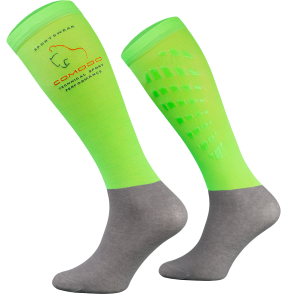 COMODO podkolanówki Jeździeckie Techniczne z SILIKONEM neon zielony M(39-42)
