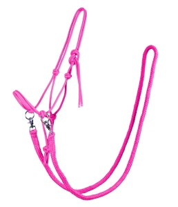 QHP halter sznurkowy do jazdy z wodzami Fuchsia